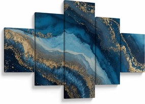 Obraz - Niebieska marmurowa abstrakcja (125x70 cm)