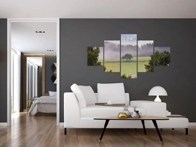 Obraz łąki z drzewem (125x70 cm)
