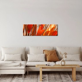 Obraz płatków kwiatów (z zegarem) (90x30 cm)