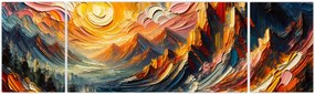 Obraz - Góry oświetlone słońcem (170x50 cm)