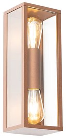 Industrialna lampa ścienna rdzawo-brązowa 38 cm 2-światłowa IP44 - Charlois