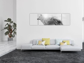 Obraz - Wilk arktyczny odzwierciedla dziki krajobraz (170x50 cm)
