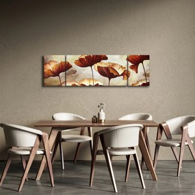 Obraz czerwonych kwiatów (170x50 cm)