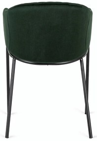Krzesło Tapicerowane do Salonu INNES 2 Zielone Welurowe Nowoczesne Loft