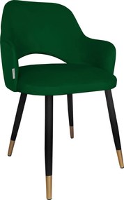 Krzesło Milano tkanina Welur noga metalowa : Kolor nogi - Czano-złota stożek, Kolor tkaniny - VELVET - MG25, Typ siedziska - Siedzisko stałe