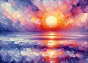 Obraz - Kolorowy artystyczny zachód słońca (70x50 cm)