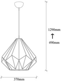 Czarna lampa wisząca z metalowym kloszem ø 37 cm Diamond – Opviq lights