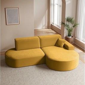 Narożnik Modena Pro, tkanina Salvador, Żółty, Prawy