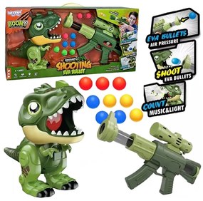Woopie interaktywny pistolet na piankowe kulki + dinozaur wyrzutnia