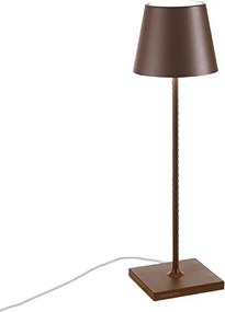 Lampa stołowa LED Poldina Corten 230 V, ściemnialna, z wtyczką, 11 x 38 cm - nowoczesny design aluminiowy
