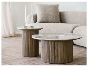 Okrągły stolik z blatem w dekorze marmuru ø 45 cm Athens – House Nordic