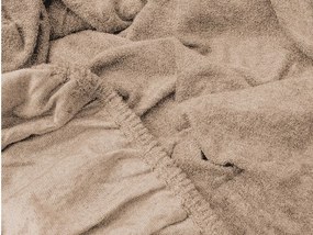 PrzytulneMieszkanie.pl Prześcieradło frotte EXCLUSIVE jasnobrązowe