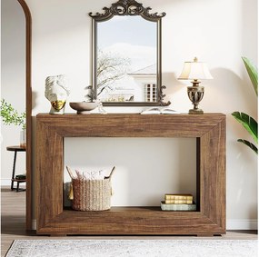 Konsola do przedpokoju, 120 x 30 x 83,5 cm, stolik boczny, rustykalny brąz