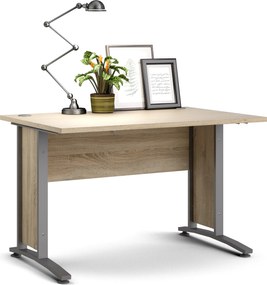 Biurko proste Prima dąb sonoma 120 szare nogi