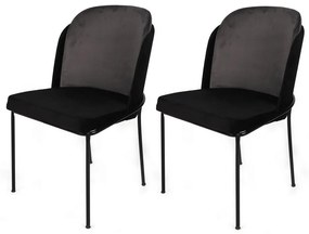 Zestaw krzeseł do jadalni Dore Grey and Black, 2szt.