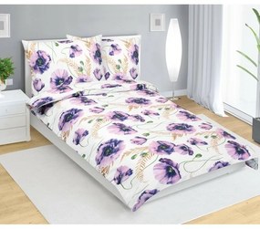 Bellatex Pościel bawełniana Kwiat fioletowy, 140 x 200 cm, 70 x 90 cm