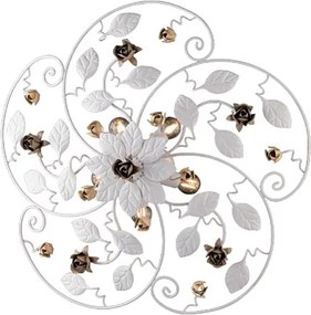 Piękna lampa sufitowa z żelaza lakierowanego na biało w stylu shabby chic z 5 światłami, wys. 22 x Ø65 cm, BL196-PL5-BCO