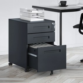 Kontenerek pod biurko KATE 390 x 600 x 500 mm, antracytowy