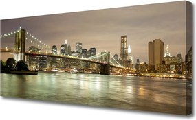 Obraz drukowany na płótnie Światła Nocnego Mostu