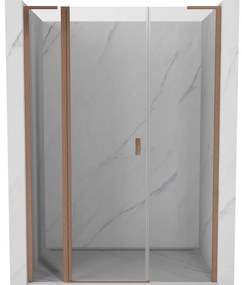 Mexen Mist L drzwi prysznicowe uchylne 140 cm, transparent, miedź szczotkowana - 8A4L-140-001-65-00