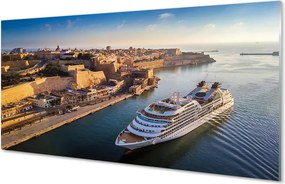 Szkło do Kuchni na Ścianę Statek przy Mieście pod Niebem