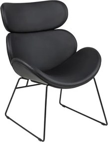 Designerski fotel z czarnej ekoskóry Cazar