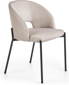 Krzesło z tapicerowanym siedziskiem i oparciem na metalowych nogach K373