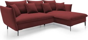 Narożnik GLOSS Prawostronny z funkcją spania, zestaw z poduszkami wolnostojący tkanina RIVIERA 69 Fioletowy WERSAL
