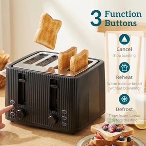 HOMCOM Czajnik elektryczny 1,7L i toster na 4 kromki, jajowar na 6 jajek z kontrolką czarny | Aosom PL