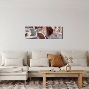 Obraz - Szczegół liści (z zegarem) (90x30 cm)