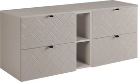 Meble łazienkowe, Kaszmir, 140 x 57 x 46 cm, czarne uchwyty