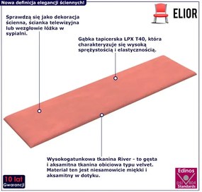 Różowe tapicerowane aksamitem panele ścienne M6-Z06