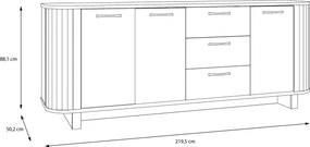 Duża komoda z lamelami Formswift 248R, kolor dąb Mauvella