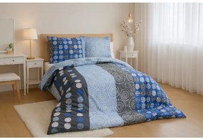 PrzytulneMieszkanie.pl PrzytulneMieszkanie.pl Pościel polybawełniana CIRCLES BLUE, niebieska Rozmiar pościeli: 70 x 90 cm | 140 x 200 cm
