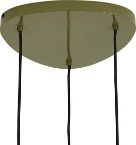 Retro Zielona Lampa Wisząca z Metalowymi Kloszami 6-punktowa - Macaron