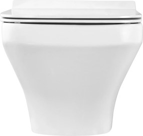 Miska WC wisząca bezkołnierzowa biała SANYA z deską wolnoopadająca typu Slim