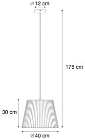 Zewnetrzna Zewnętrzna lampa wisząca czarna z czarnym sznurem IP44 - Cava JaylaJapandi Oswietlenie zewnetrzne