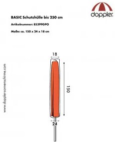 Basic - czasza parasola ochronny na parasole centralne do 250 cm