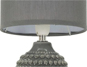 Szara lampa stołowa ceramiczna z tekstylnym kloszem (wysokość 30,5 cm) Points – Mauro Ferretti
