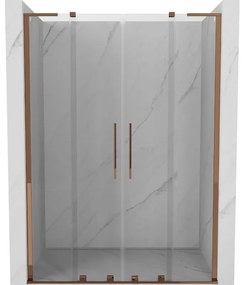 Mexen Velar L Duo drzwi prysznicowe rozsuwane 160 cm, transparent, różowe złoto - 871-160-003-02-60