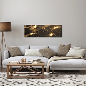 Obraz - Brązowe wstążki (z zegarem) (90x30 cm)