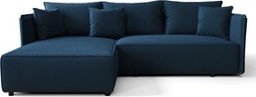 Granatowa Sofa Narożna Z Funkcją Spania T3-B49