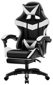 Fotel gamingowy Games krzesło biurowe obrotowe z podnóżkiem + masaż