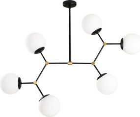 Czarna lampa wisząca ze szklanym kloszem Damar – Opviq lights