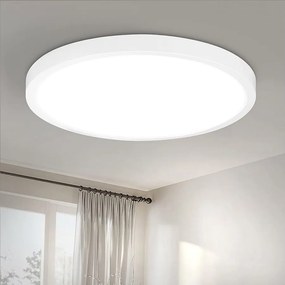 NETTLIFE Panelowa lampa sufitowa LED, czarna, płaska lampa sufitowa IP44, bryzgoszczelna, chłodna biel 15W