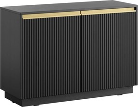 Dwudrzwiowa komoda ryflowana Royal K104, kolor czarny