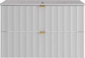 Szafka z umywalką wpuszczaną Arcos 07, biały mat, 80 cm - zestaw 3