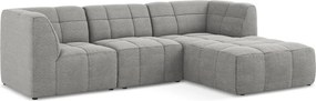 Szary narożnik z materiału bouclé (prawostronny/z szezlongiem) Aloha – Makamii
