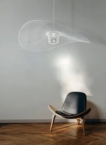 Wisząca lampa druciana kapelusz biała N4-L92