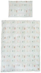 Jasnozielona bawełniana pościel dziecięca do łóżeczka 100x135 cm Woodland Buddies – Roba